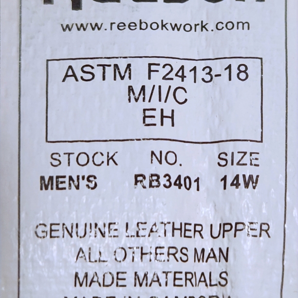 Reebok work boots Size 14W main image 3